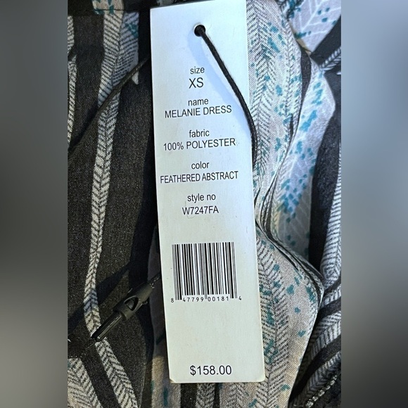 Walter Baker ‘Melanie’ Dress Abstract Tie Sash Pockets Black White Size M - Picture 4 of 5